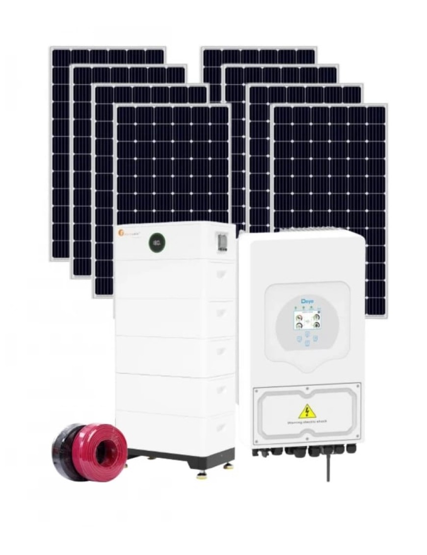 Автономна соларна система 20 kW + инвертор Deye 20 kw + 10 kwh литиева батерия - Трифазна