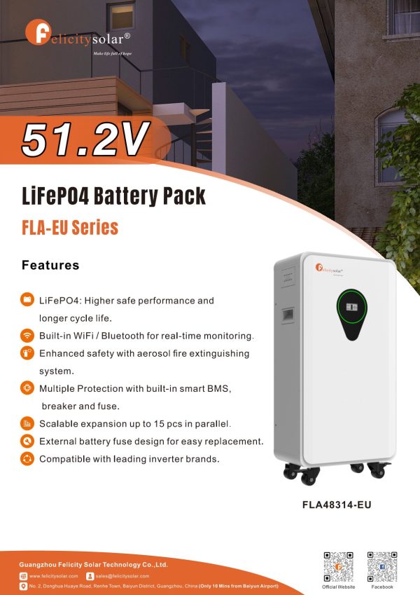Литиева батерия Felicity Solar 16 kWh LifePo4 - Low voltage - Fire Protection 6