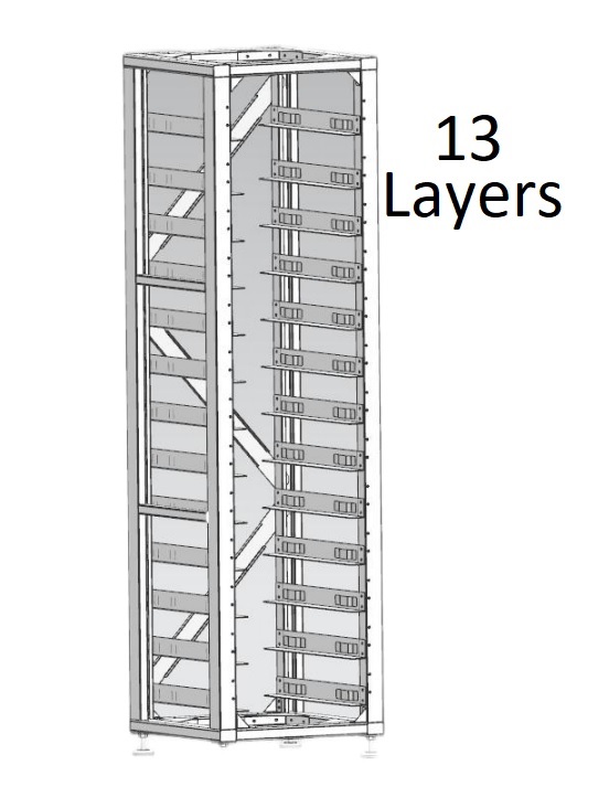 RACK шкаф за 12 батерии DEYE BOS-G HV-Rack (13 реда)