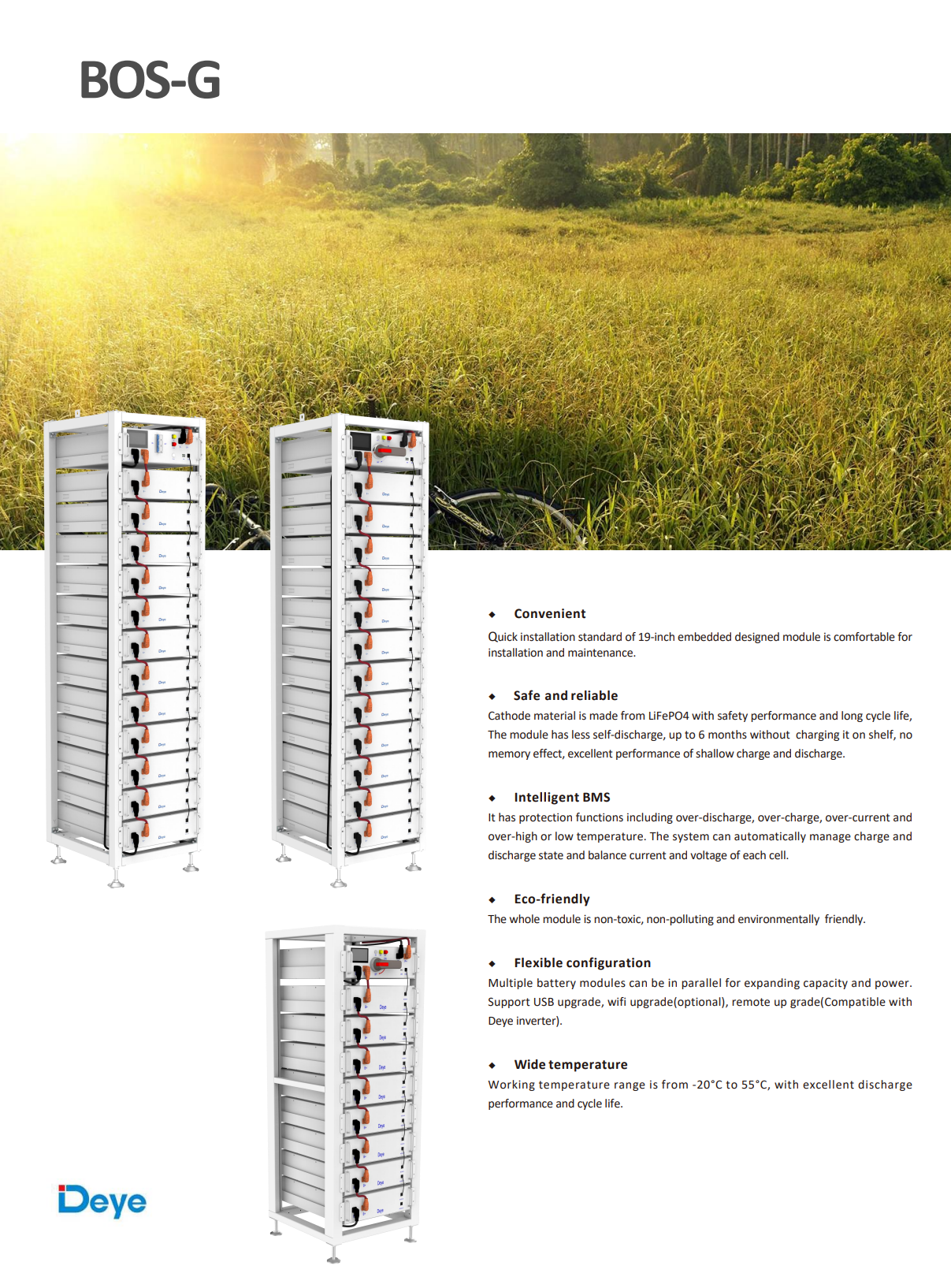 RACK шкаф за 12 батерии DEYE BOS-G HV-Rack (13 реда) 3
