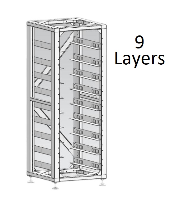 RACK шкаф за 8 батерии DEYE BOS-G HV-Rack (9 реда)
